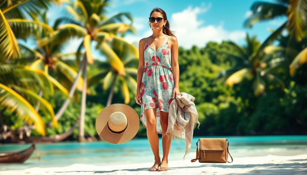 Kleidung und Schuhe für tropische Temperaturen